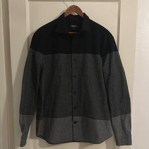 Express Black and Gray Men's Shirt